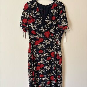 Madewell Black and Red Floral Maxi Dress